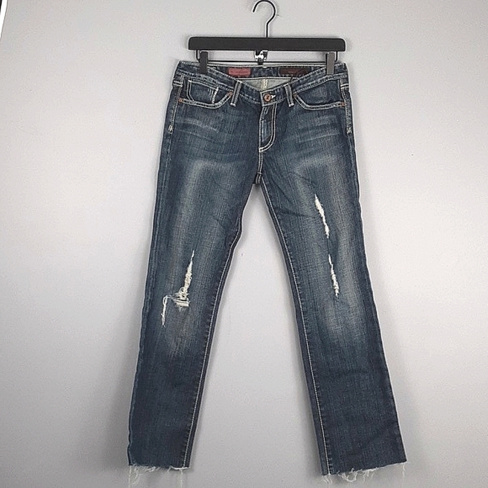 AG Adriano Goldschmeid The Casblanca Distressed Straight Leg Jeans